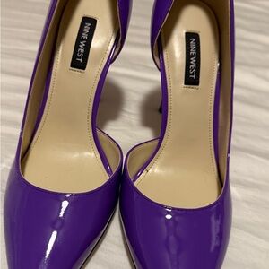 Nine West Folowe d'Orsay Purple Pointy Toe Pumps